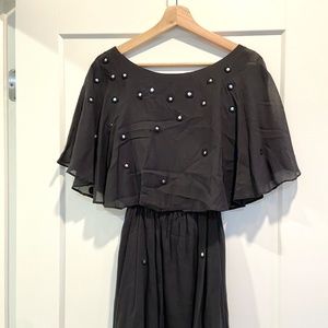 Black mini dress with sparkle details